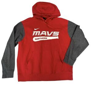 Vintage Nike Hoodie Team Mavs Northern Swoosh Pullover Red Sweatshirt